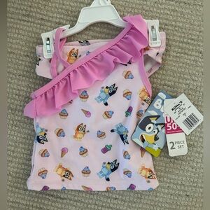 Pink Ruffle Two Piece Bluey Swimsuit